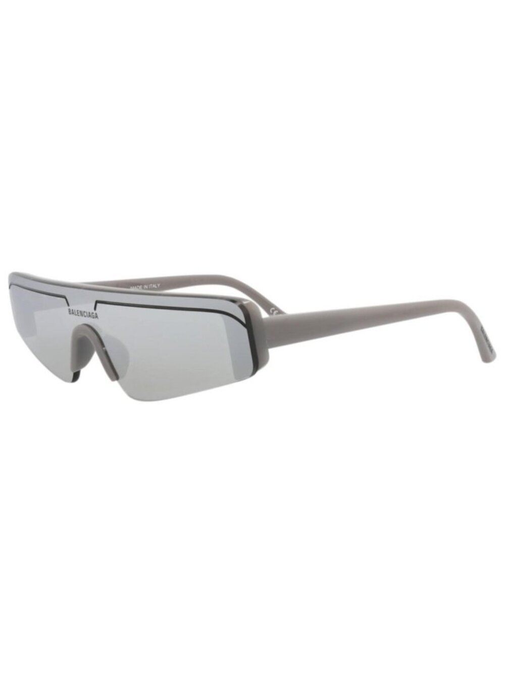 New Balenciaga Unisex Shield/Wrap Grey Grey Silver Fashion Designer Sunglasses